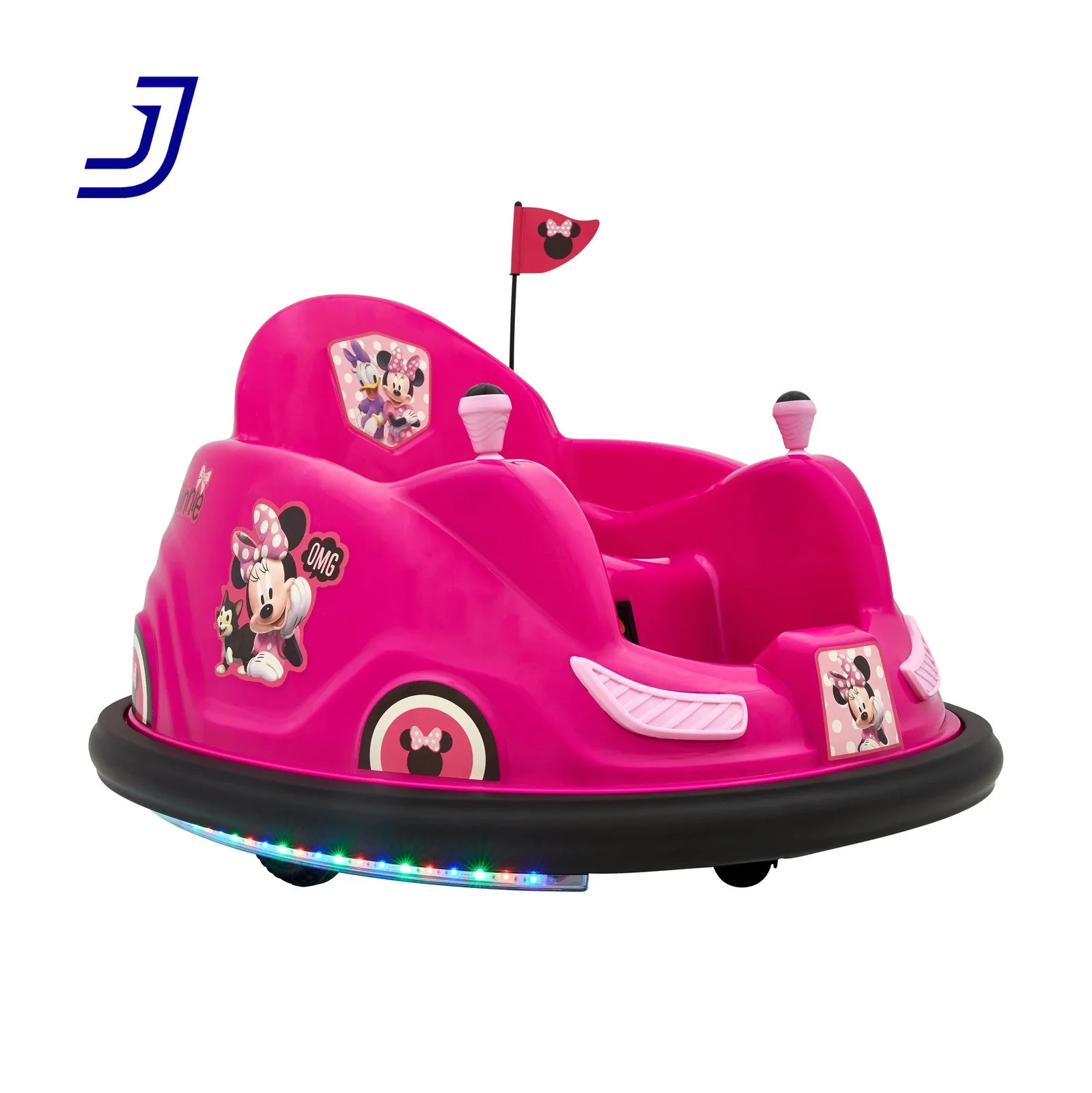 6V Electric Minnie Bumper Car Ride-On Toy for Kids up to 66 lbs - Image 10