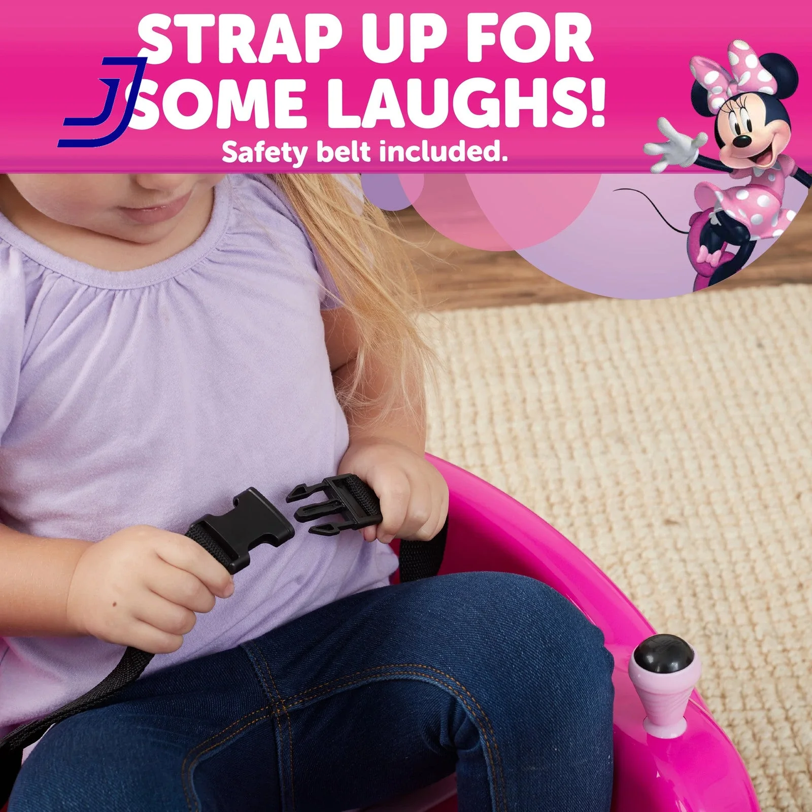 6V Electric Minnie Bumper Car Ride-On Toy for Kids up to 66 lbs - Image 4