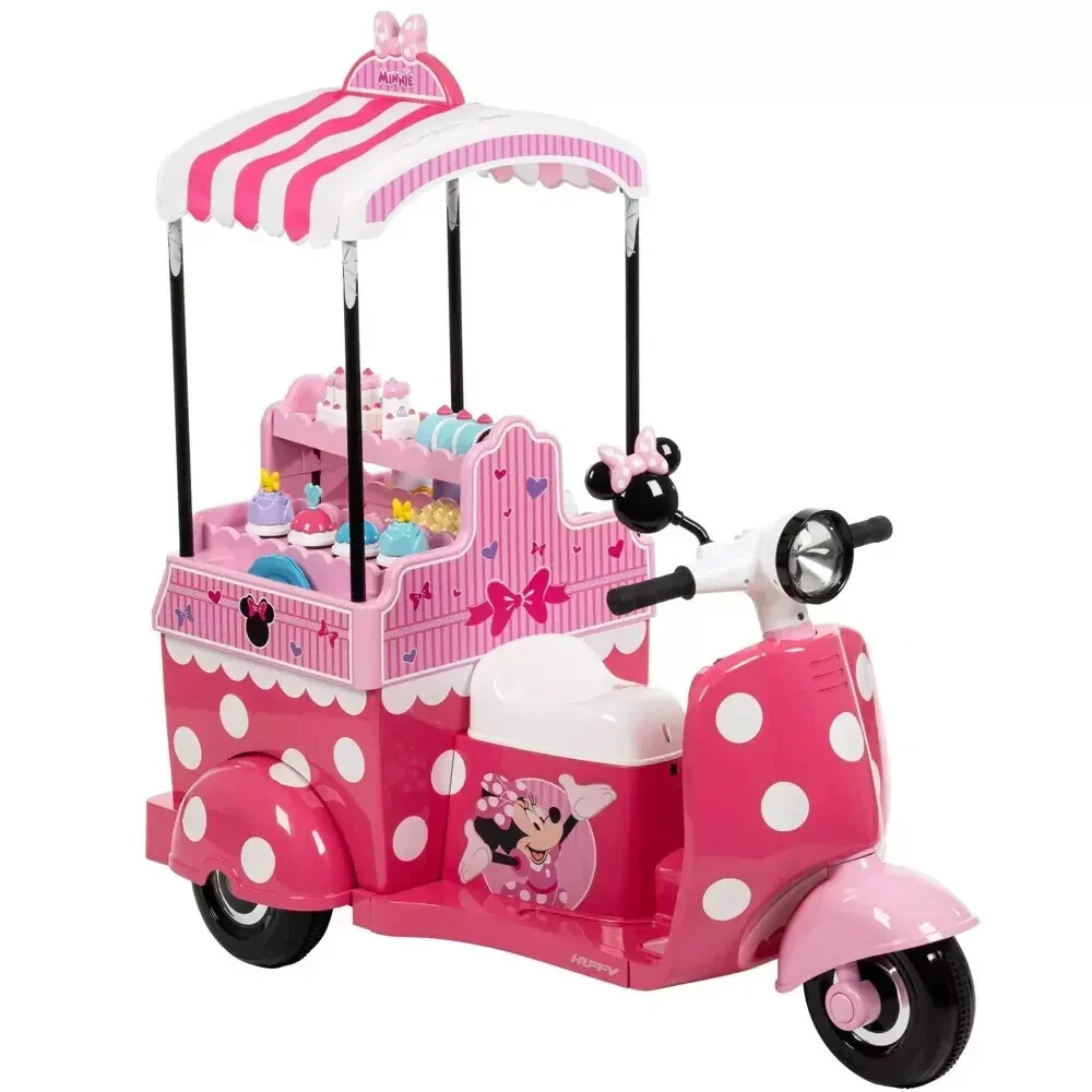 6V Battery-Powered Pink Bakery Cart with Baking Set for Ages 3-7