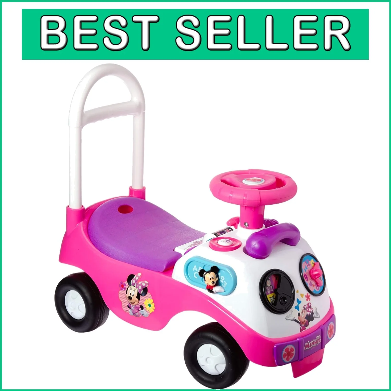 Minnie Mouse Educational Ride-On Toy for Toddlers 1-3 with Lights and Music