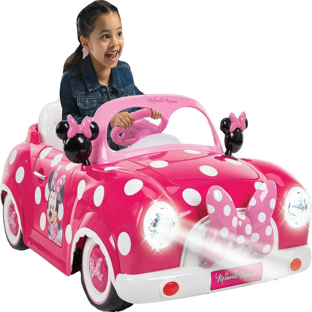 Minnie Mouse Battery-Powered Convertible Car with Sound Effects for Ages 3 and Up - Image 13