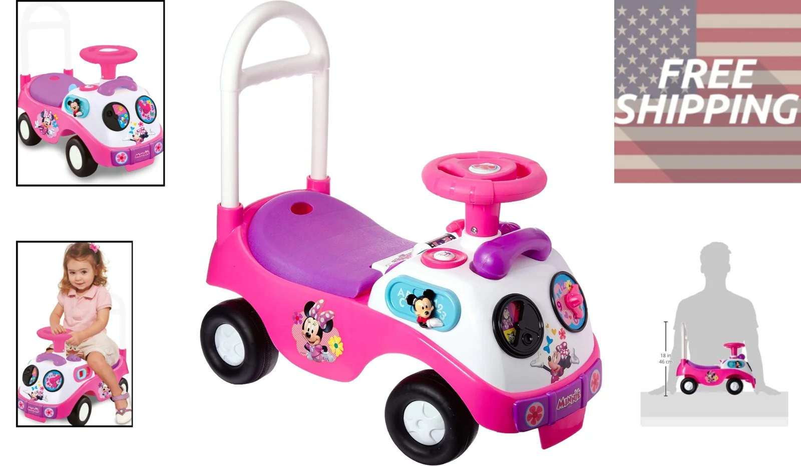 Minnie Mouse First Ride-On Activity Toy Portable Fun for Toddlers - Image 2