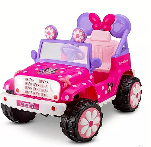 Pink 6V 4x4 Powered Ride-On Toy with Flower Design