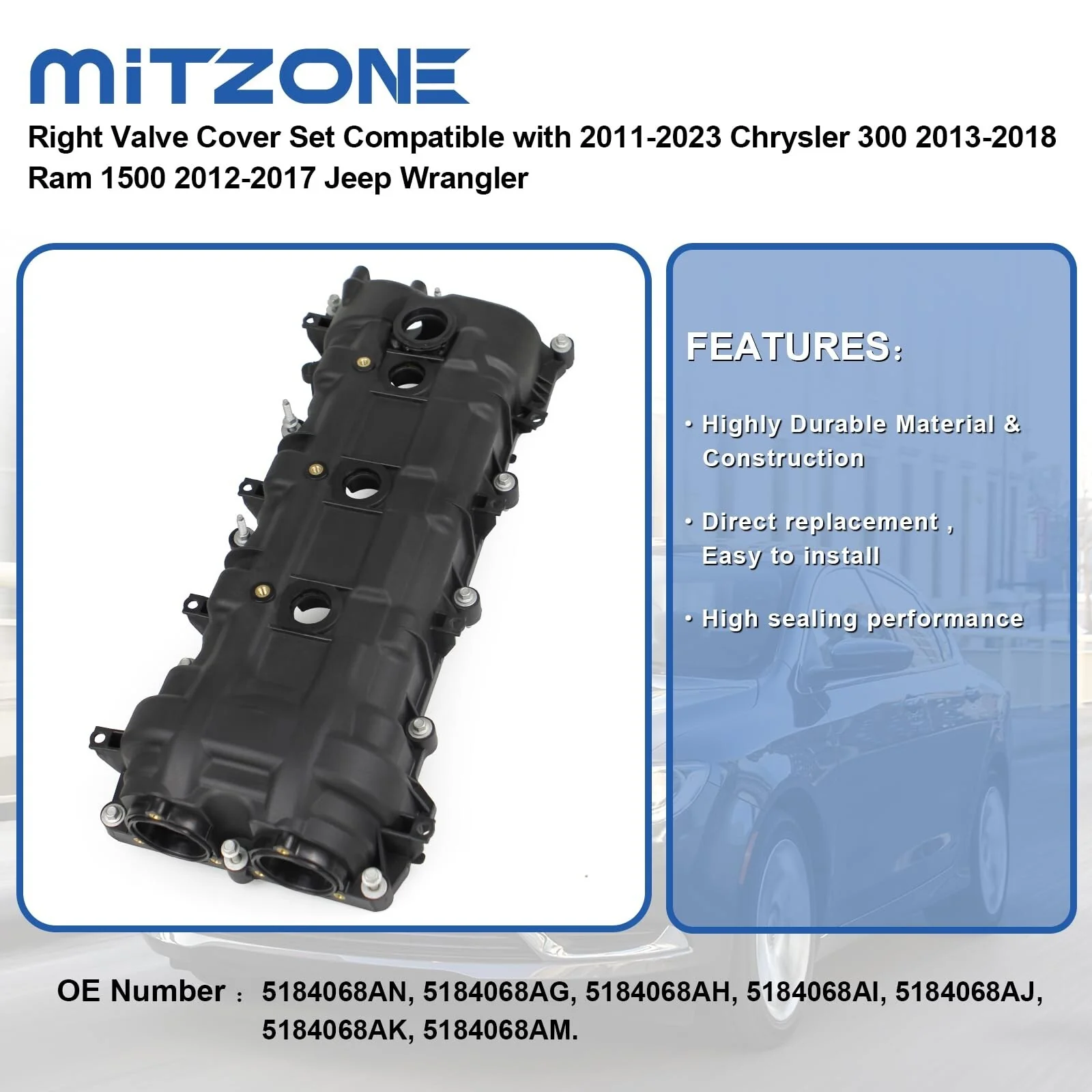 Right Side Valve Cover Compatible with 2011-2020 Dodge Chrysler Jeep Models - Image 3