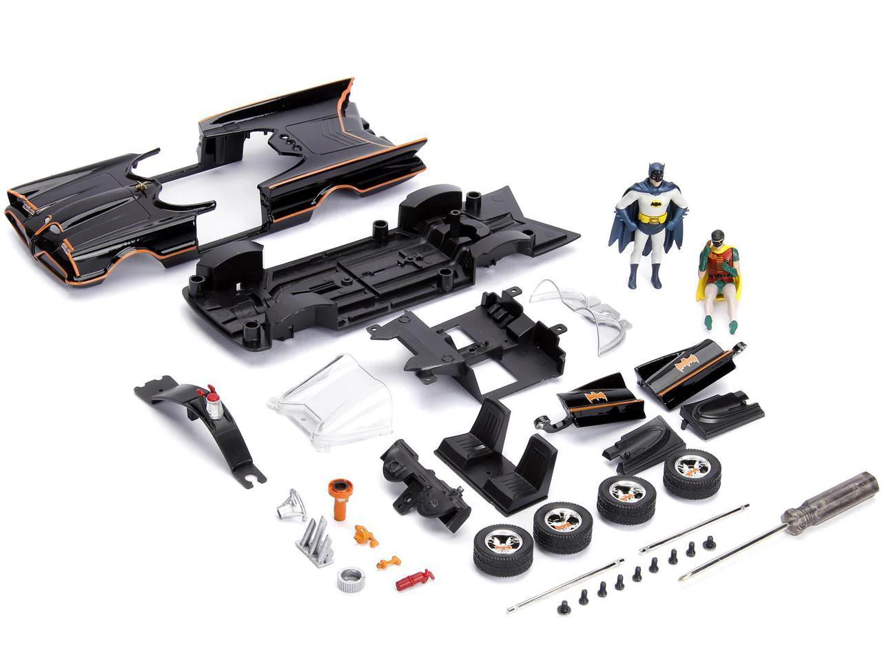 Classic Black Batmobile Model Kit with Diecast Batman Figure (1966-1968) - Image 10