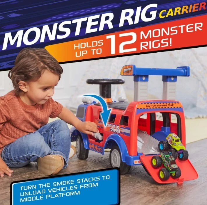 Monster Ride-On Carrier for Kids 1-3 Years, Supports Up to 44 lbs - Image 2