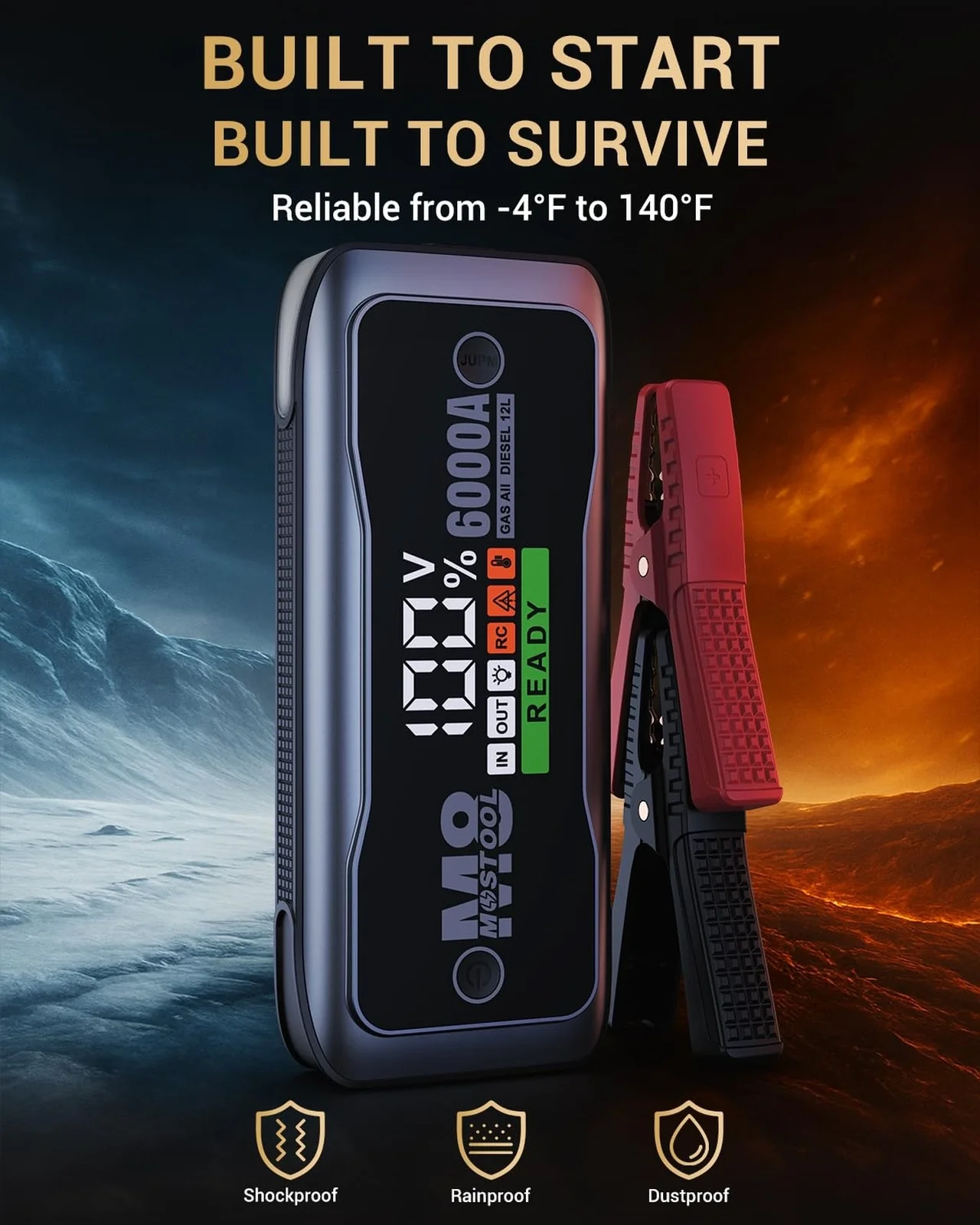 6000A Portable 12V Car Battery Jump Starter Auto Jumper Starter - Image 5