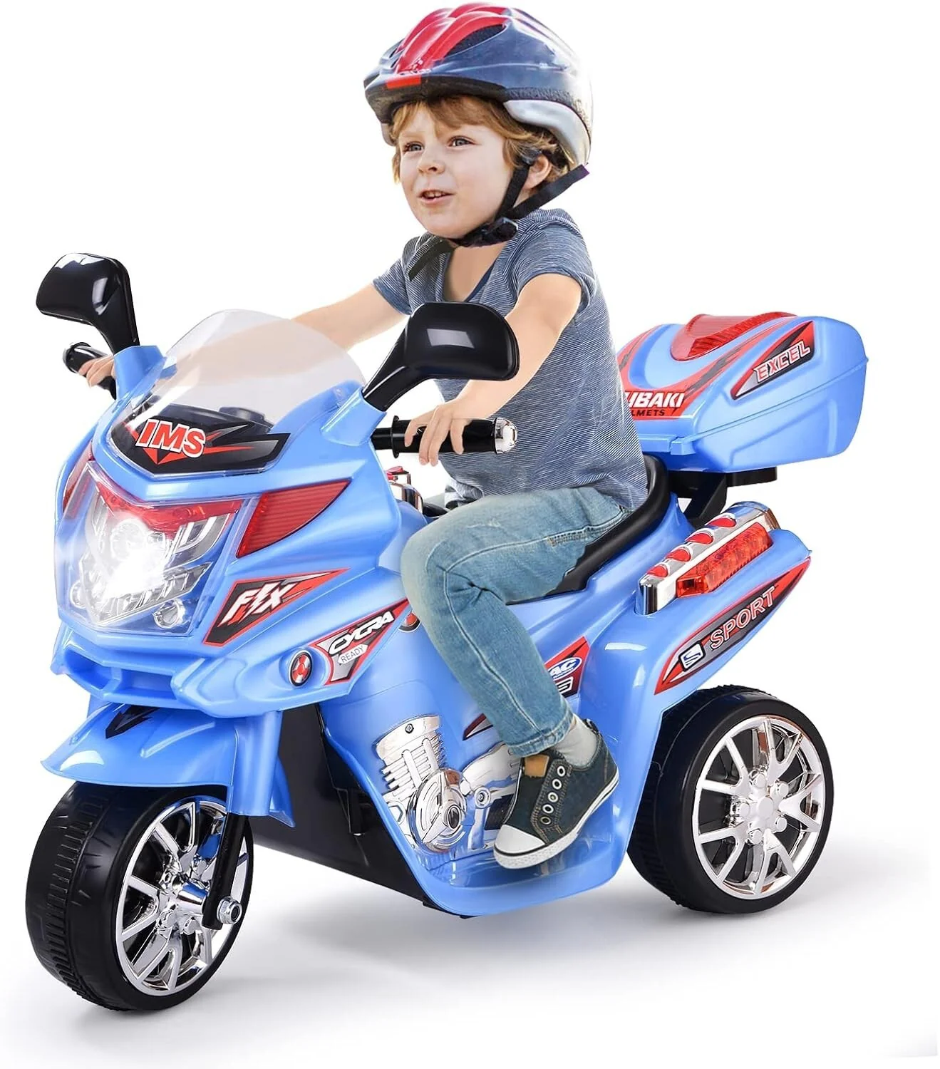Motocicleta eléctrica de policía 6V para niños de 2 a 3 años con sirena y luces - Image 9