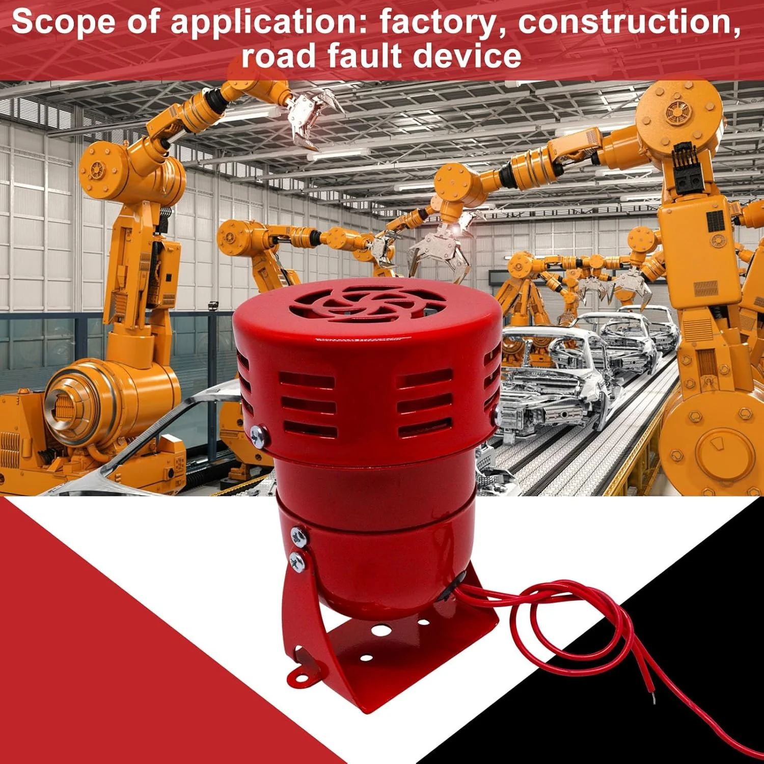 Industrial Electric Motor-Driven Red Siren Alarm 110V AC 114dB 1 Piece - Image 5