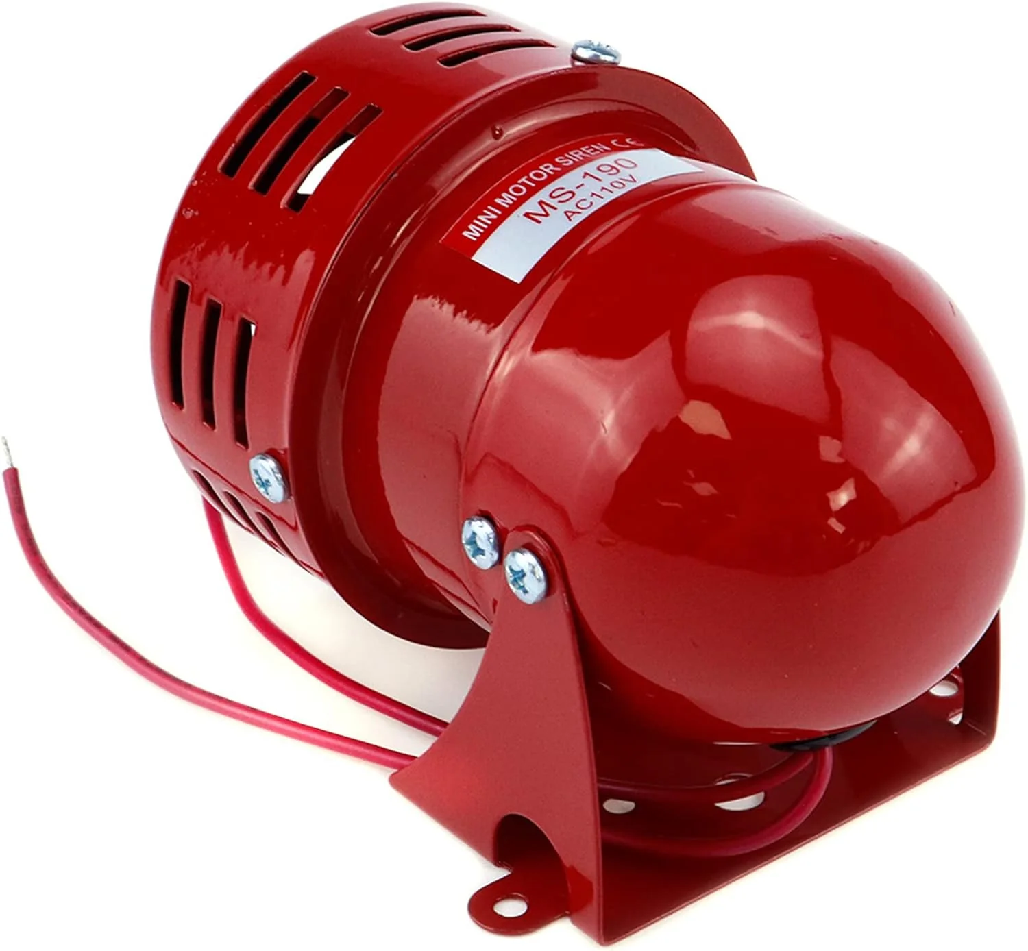 Red Electric Motor Siren 110V 114Db Industrial Alarm System - Image 9