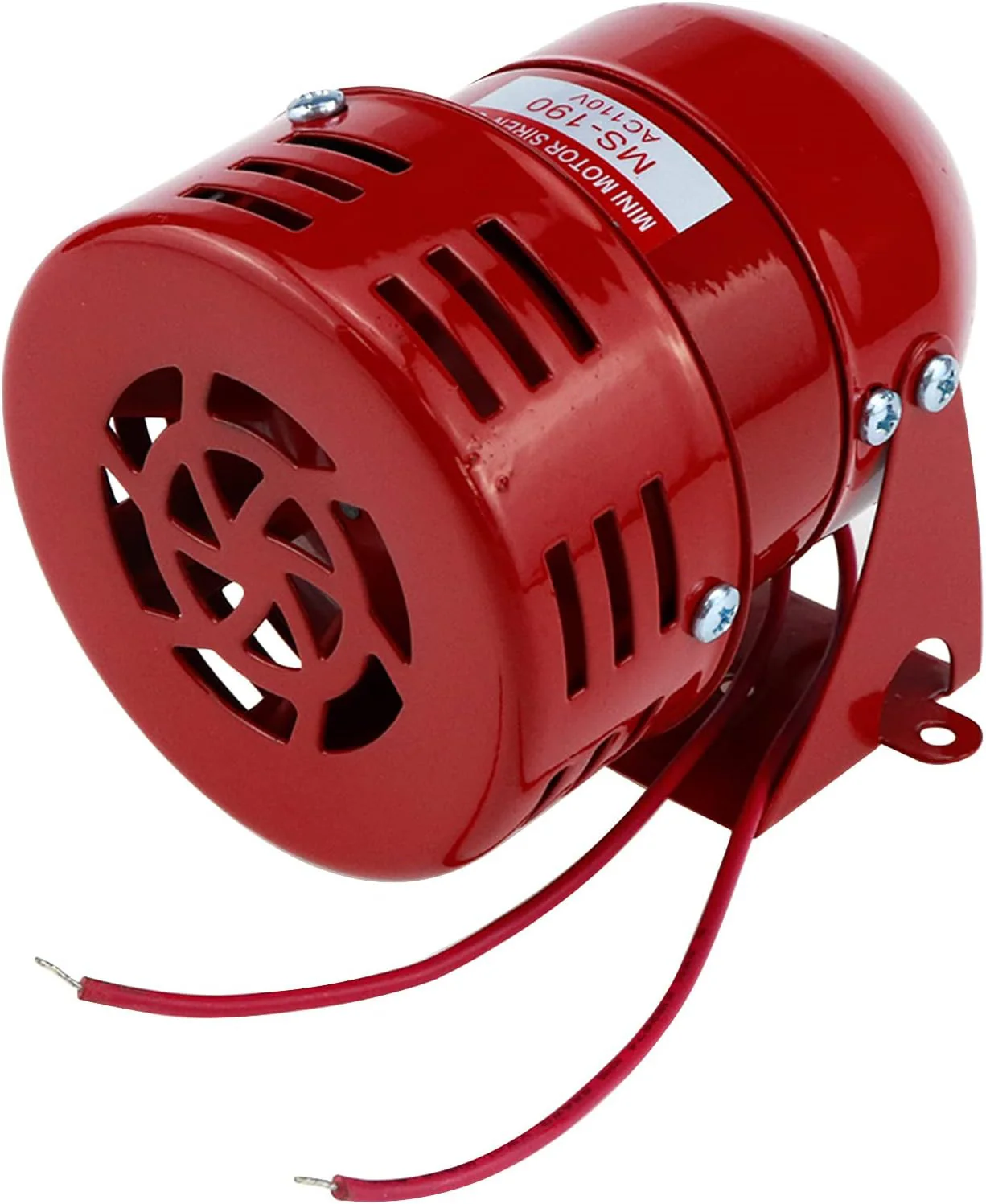 Electric Motor-Driven Red Industrial Siren Alarm 110V AC 114dB 1 Piece