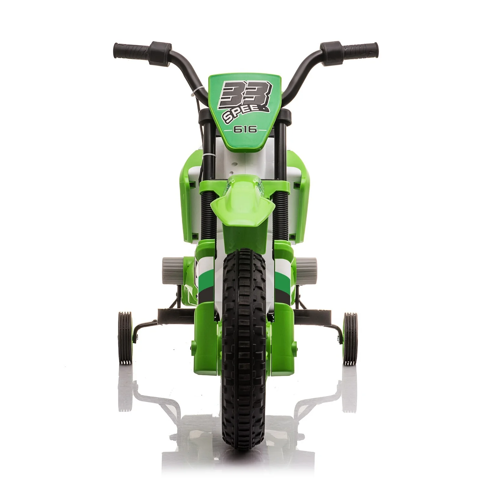 12V Battery-Powered Ride-On Dirt Bike with Training Wheels - Image 3