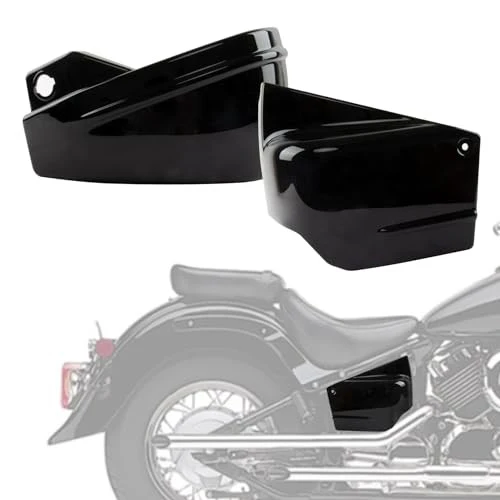 Left and Right Battery Side Panels for V Star 650 Motorcycle in Black - Image 2