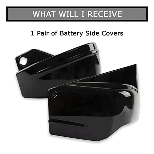 Black Left and Right Battery Side Panels for V Star 650 Motorcycle - Image 7