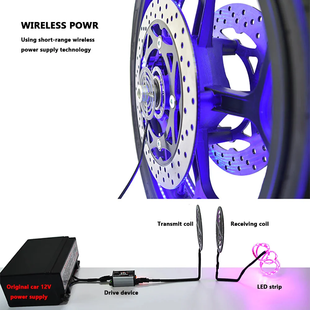 Wireless Powered Colored LED Lamp for Motorcycle Wheel Hub - Image 7