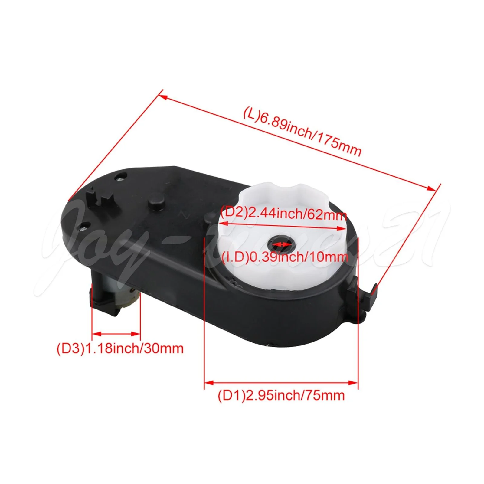 Motorized Gearbox for Electric Car or Bike - Replacement Part, 18000 RPM, 6V, Durable Black Plastic - Image 4