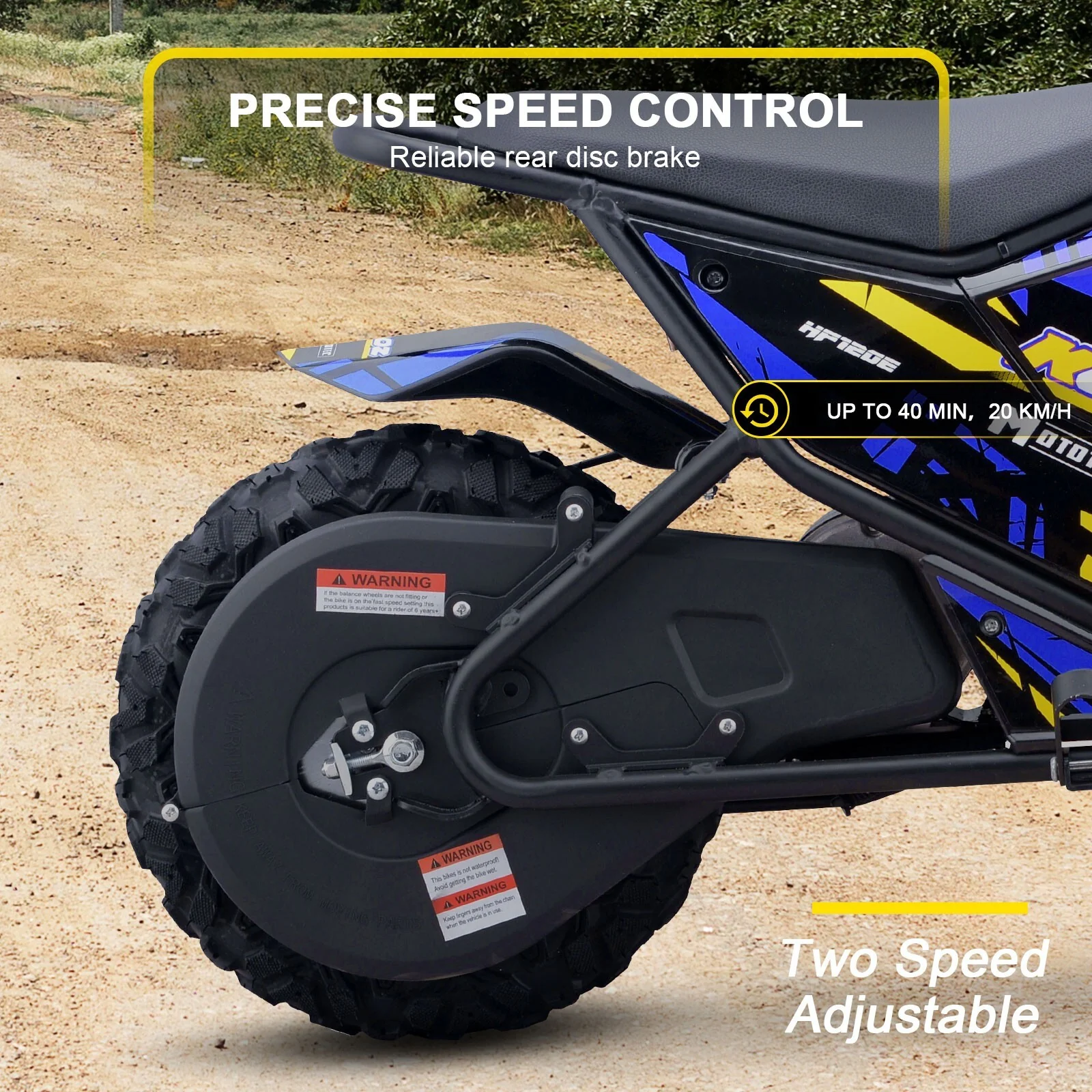 24V 250W Electric Mini Dirt Bike for Kids in Blue - Image 4