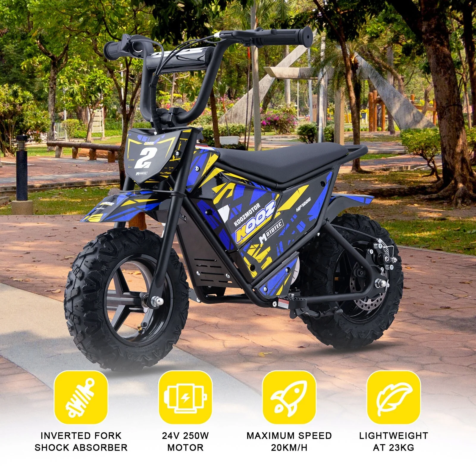 24V 250W Electric Mini Dirt Bike for Kids in Green - Image 2