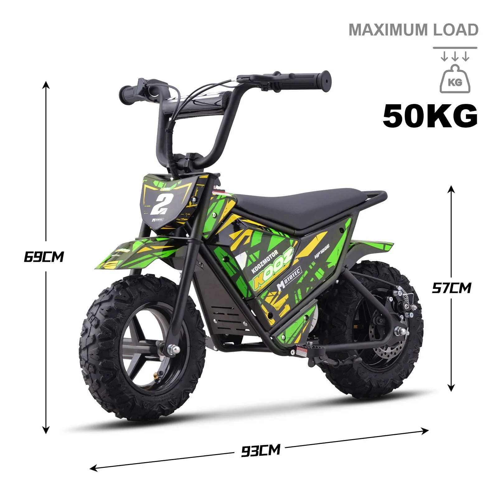 24V 250W Electric Lithium-Powered Mini Bike HP120E Green Up to 10 MPH - Image 7