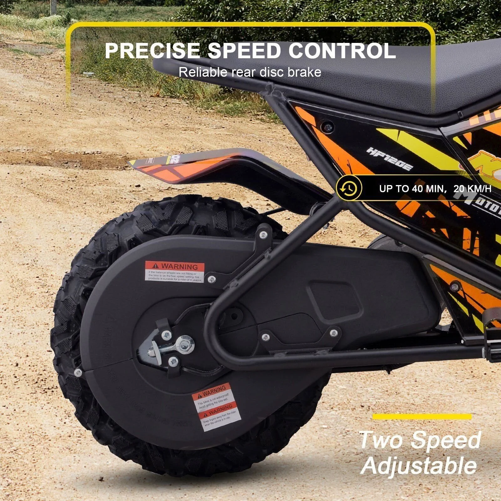 24V 250W Electric Mini Bike HP120E in Orange - Image 4