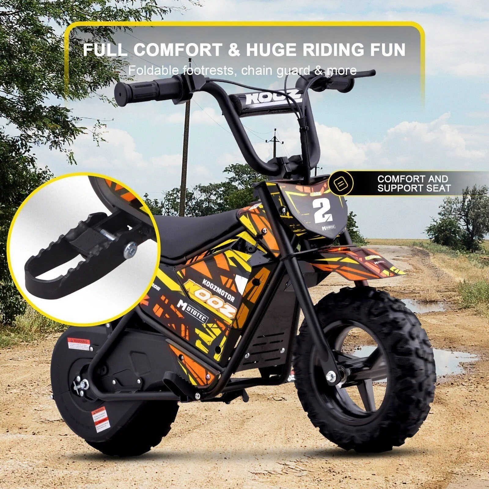 24V 250W Electric Mini Bike HP120E in Orange - Image 5