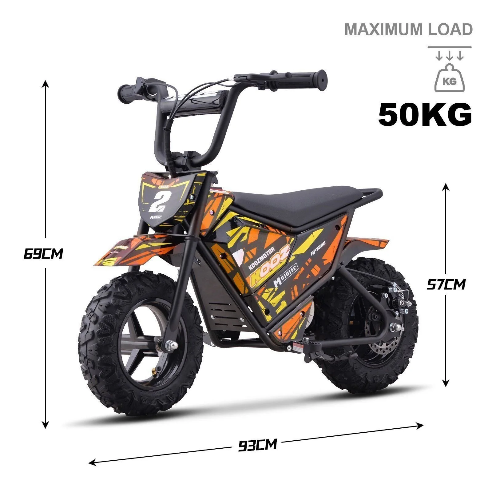 24V 250W Electric Mini Bike HP120E in Orange - Image 7