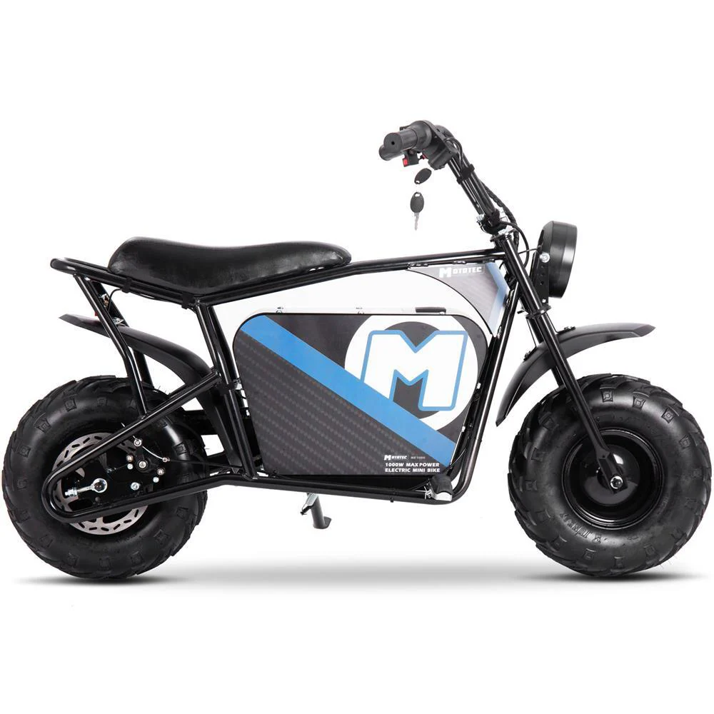 48V 1000W Electric Mini Bike Black High-Power Off-Road Ride - Image 9