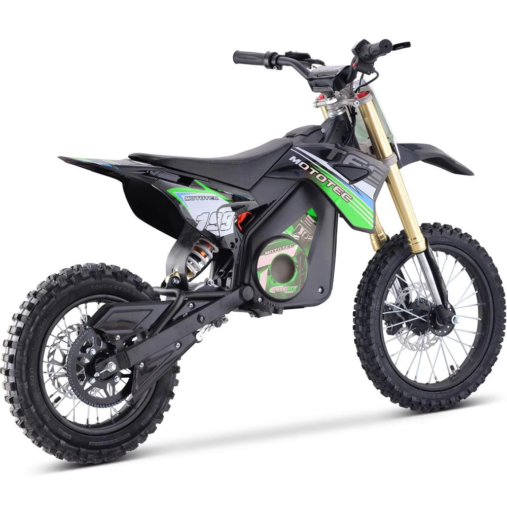MotoTec 48v Pro Electric Dirt Bike 1600w Lithium Green - Image 5