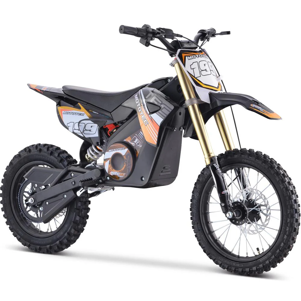 Orange MotoTec 48v Pro Electric Dirt Bike 1600w Lithium - Image 5