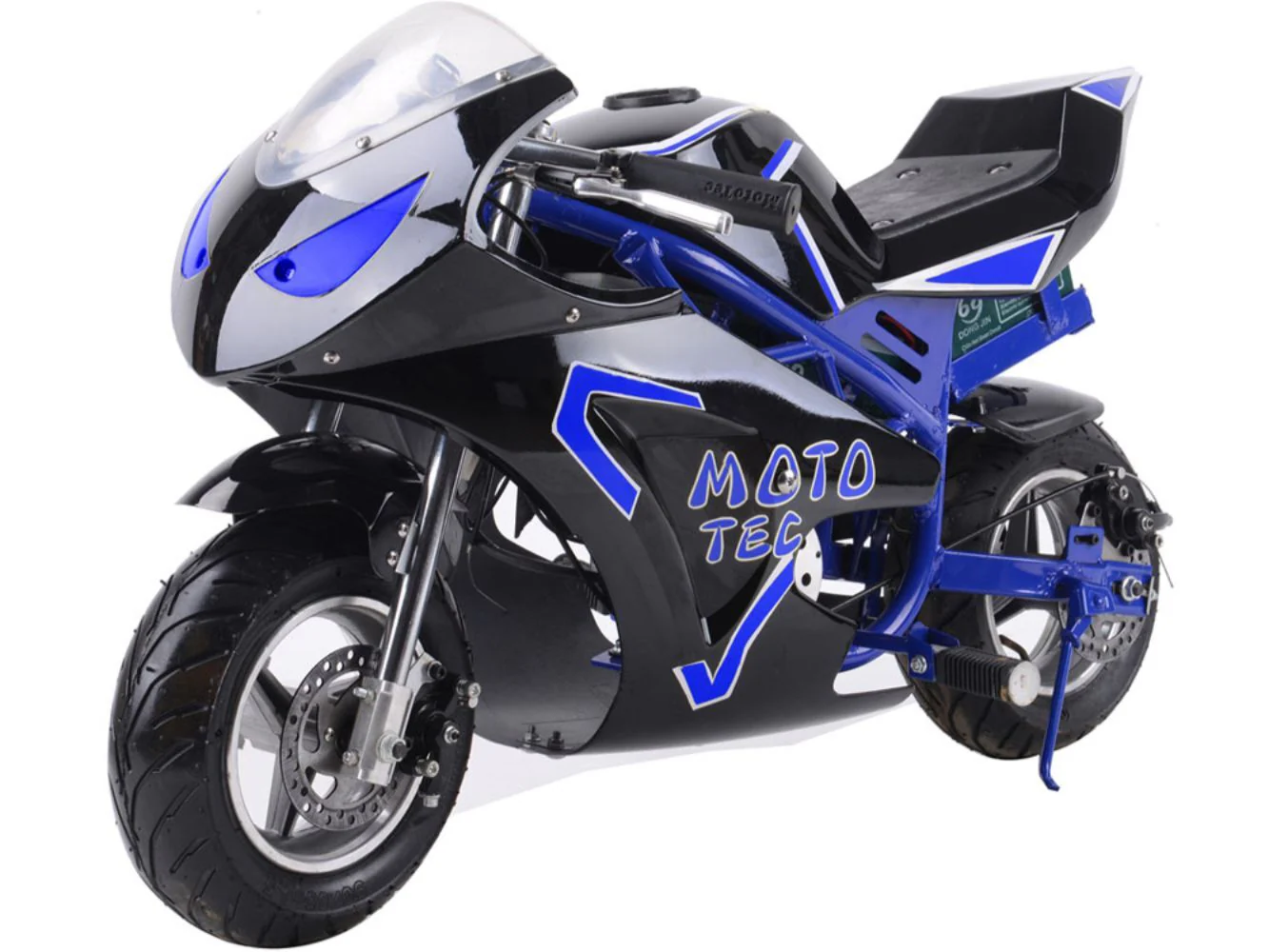 36V 500W Blue Performance Electric Pocket Bike - Image 4