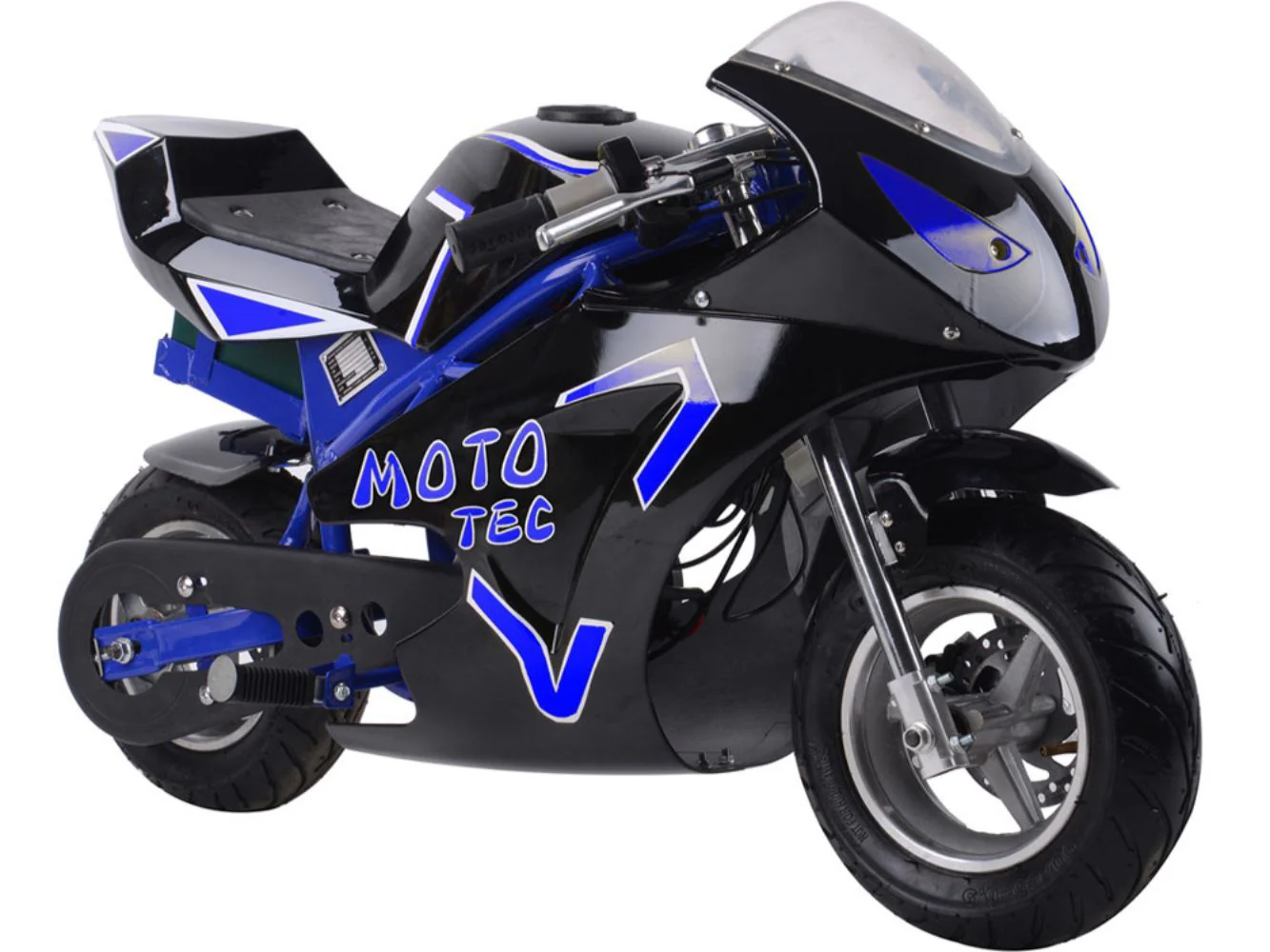 36V 500W Blue Performance Electric Pocket Bike - Image 5