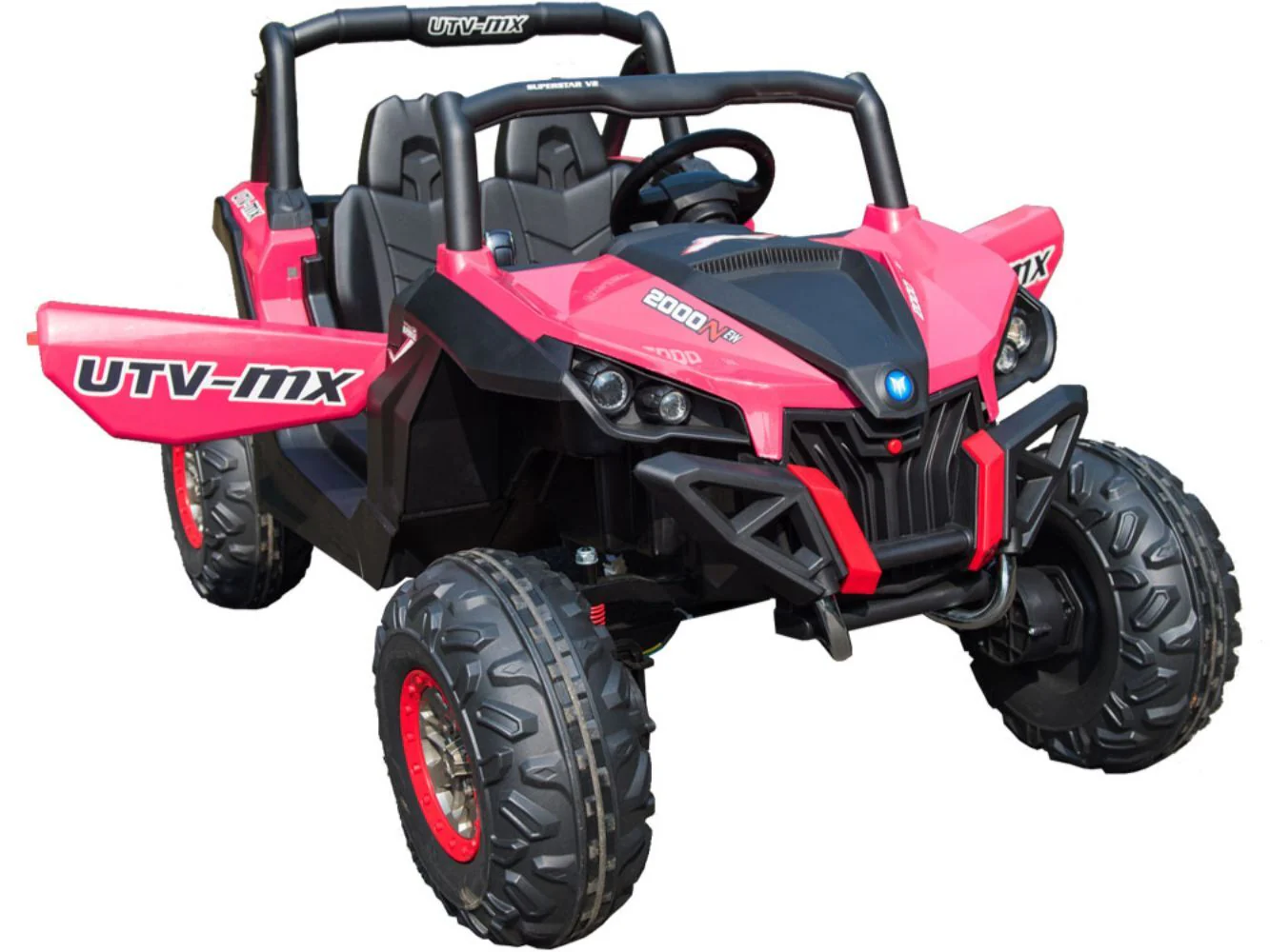 12V Pink Mini Ride-On UTV 4x4 with 2.4GHz RC and Bluetooth for Toddlers - Image 4