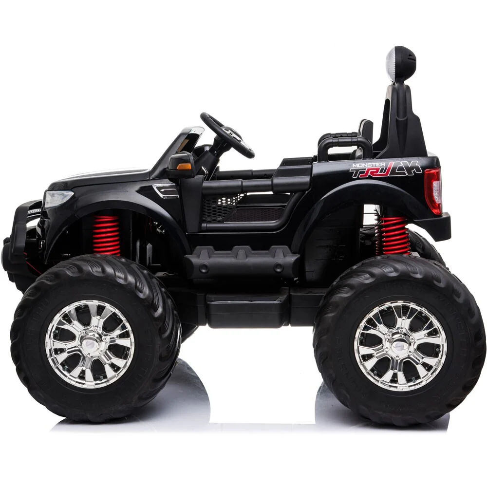 12V 4x4 Monster Truck with Music and 2.4GHz Remote Control, Black - Image 7
