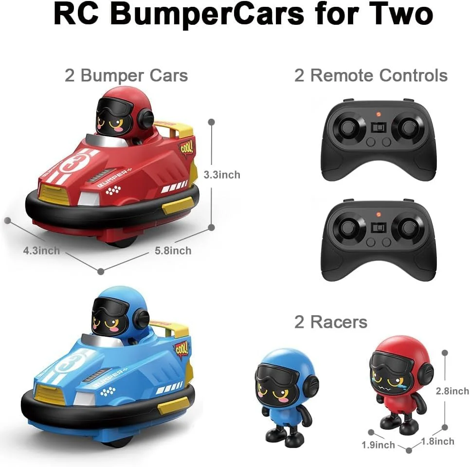 2-Pack Multiplayer Remote Control Bumper Cars with Ejection Doll - Image 3