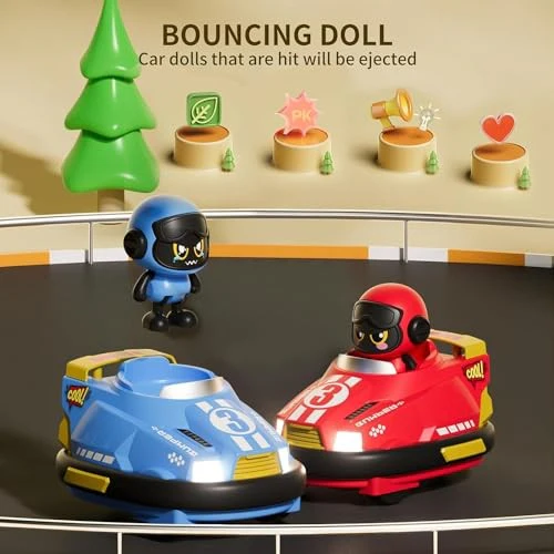2-Pack Multiplayer Remote Control Bumper Cars with Ejection Doll - Image 6