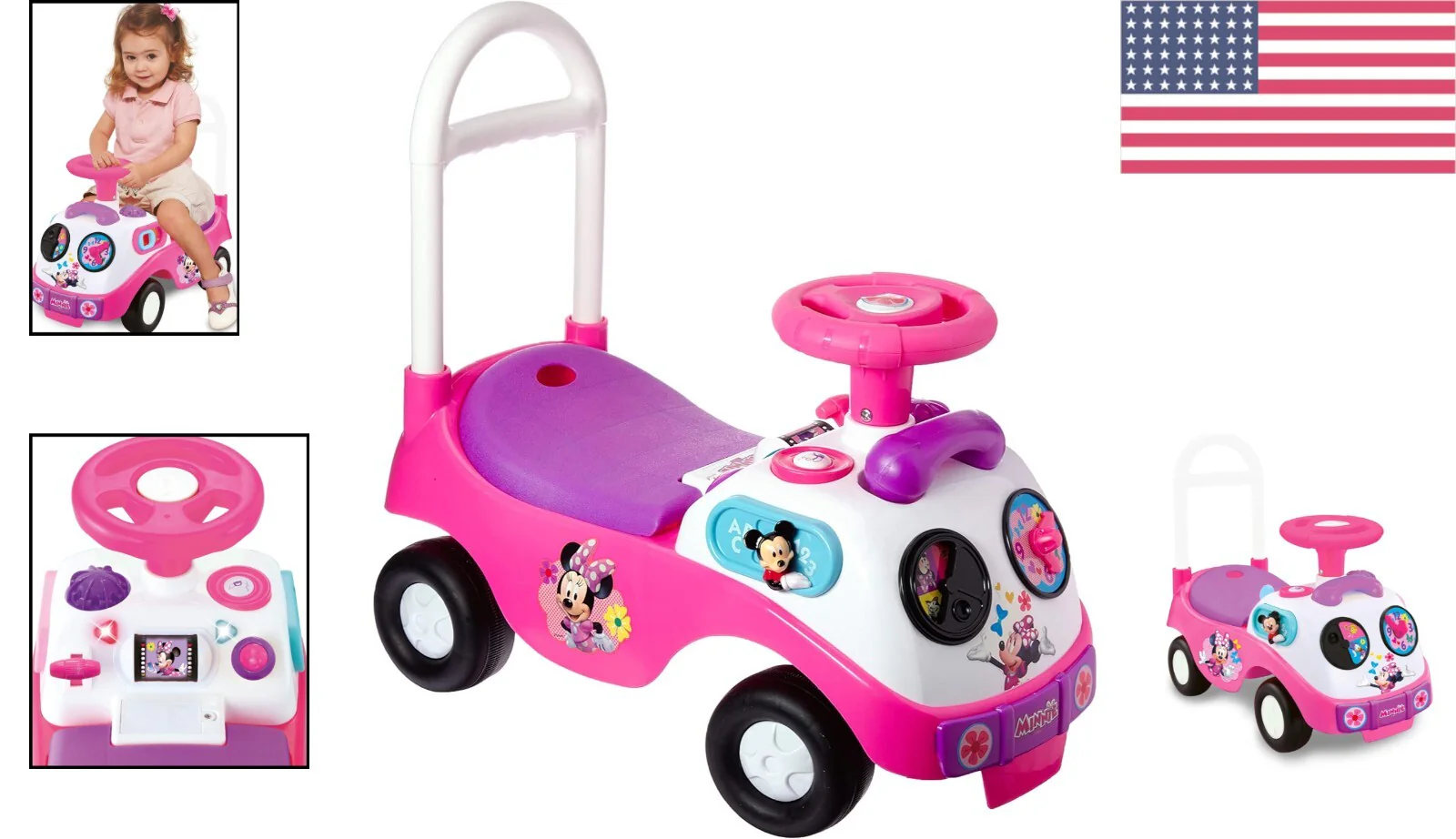 First Minnie Interactive Ride-On Toy for Toddlers with Lights and Sounds, Large Size - Image 2