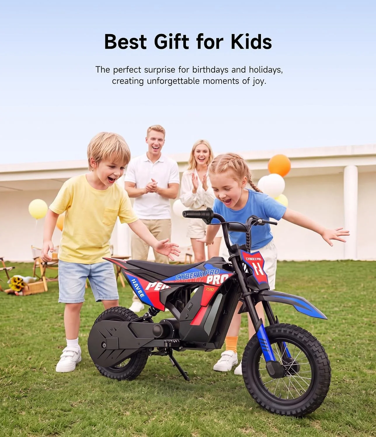 NAVEE Cyber X Pro Children's Electric Dirt Bike 36V 350W 15.5MPH 9-Mile Capability - Image 5