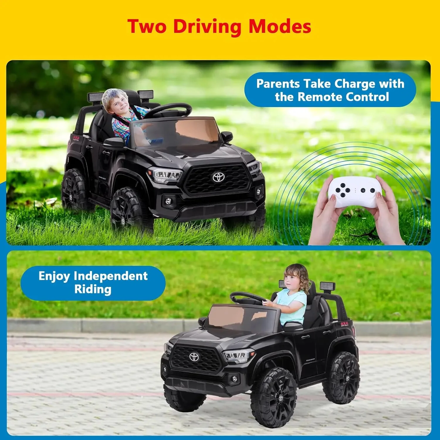 12V Kids Electric Ride-On Truck Toy with Remote Control and Safety Belt - Image 19