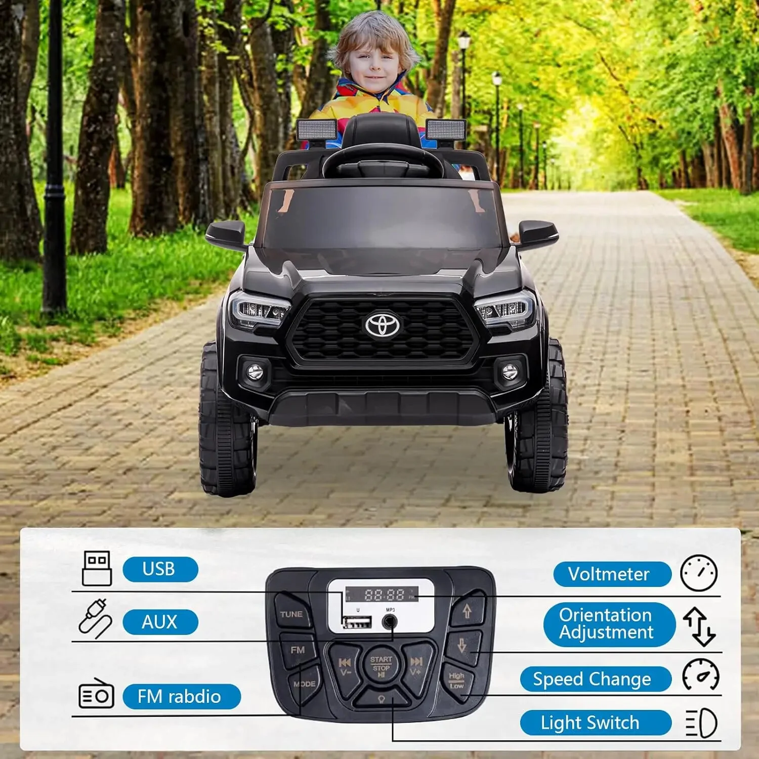 12V Kids Electric Ride-On Truck Toy with Remote Control and Safety Belt - Image 20