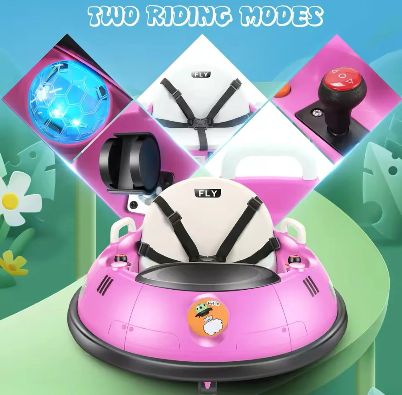 12V Electric Ride-On Baby Bumper Car with Remote Control for Kids and Toddlers - Image 3