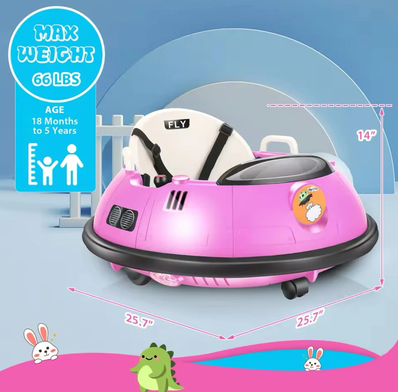 12V Electric Ride-On Baby Bumper Car with Remote Control for Kids and Toddlers - Image 4
