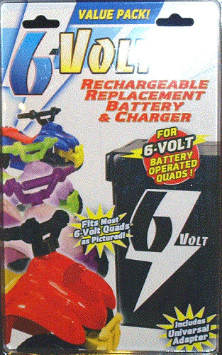 6 Volt Rechargeable Replacement Battery and Charger for Quads - Image 2