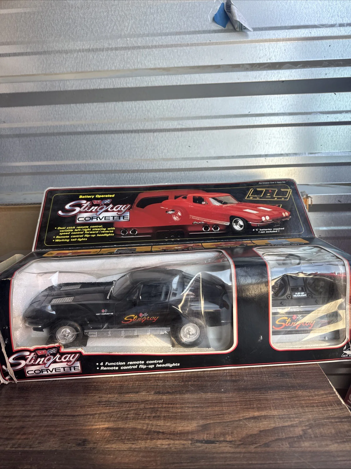 New Bright 1963 Corvette Stingray Battery-Operated Model in Original Packaging