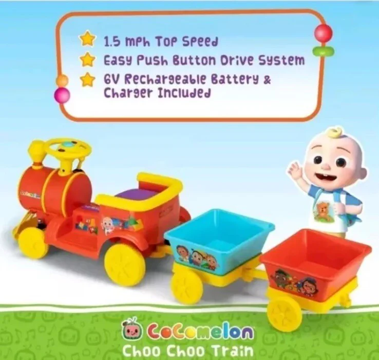 Cocomelon 6V Electric Motorized Toddler Ride-On Train - Image 4