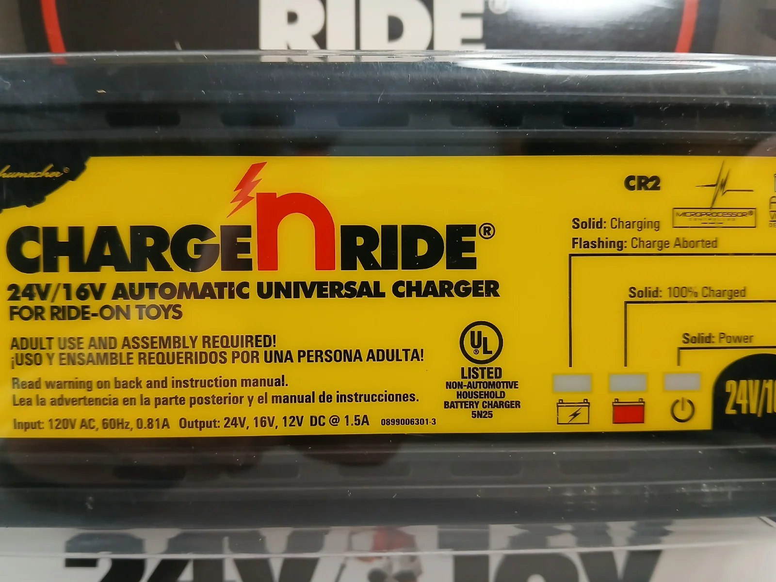 CR-2 Charge 'n Ride 24V/16V Universal Battery Charger for Ride-On Toys - Image 2