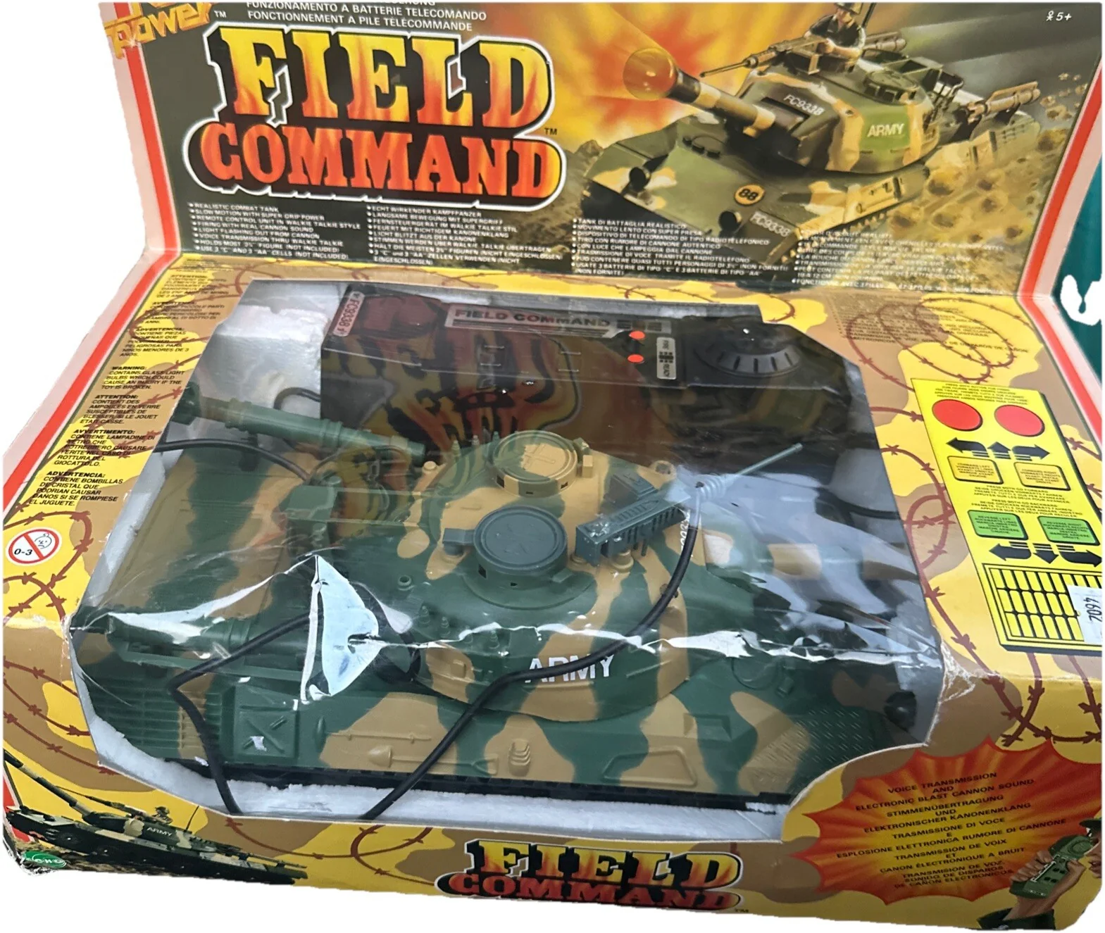 Echo Field Command Army Tank Toy - Vintage 1985 Battery-Powered Remote Control