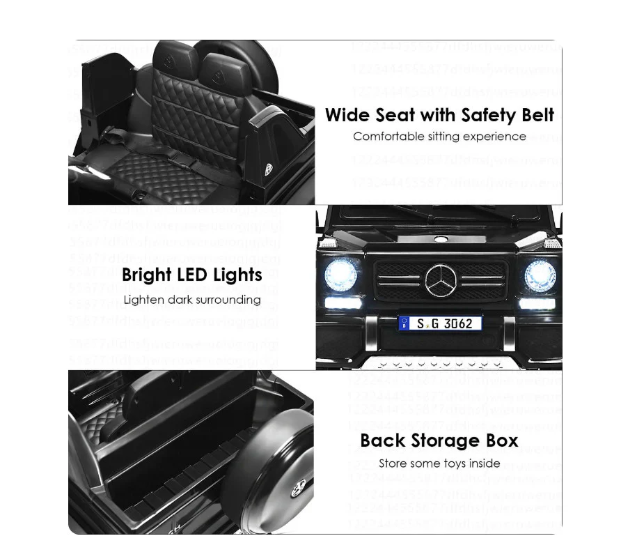 Electric Kids Ride-On RC Motorized Car with Trunk Black - Image 3