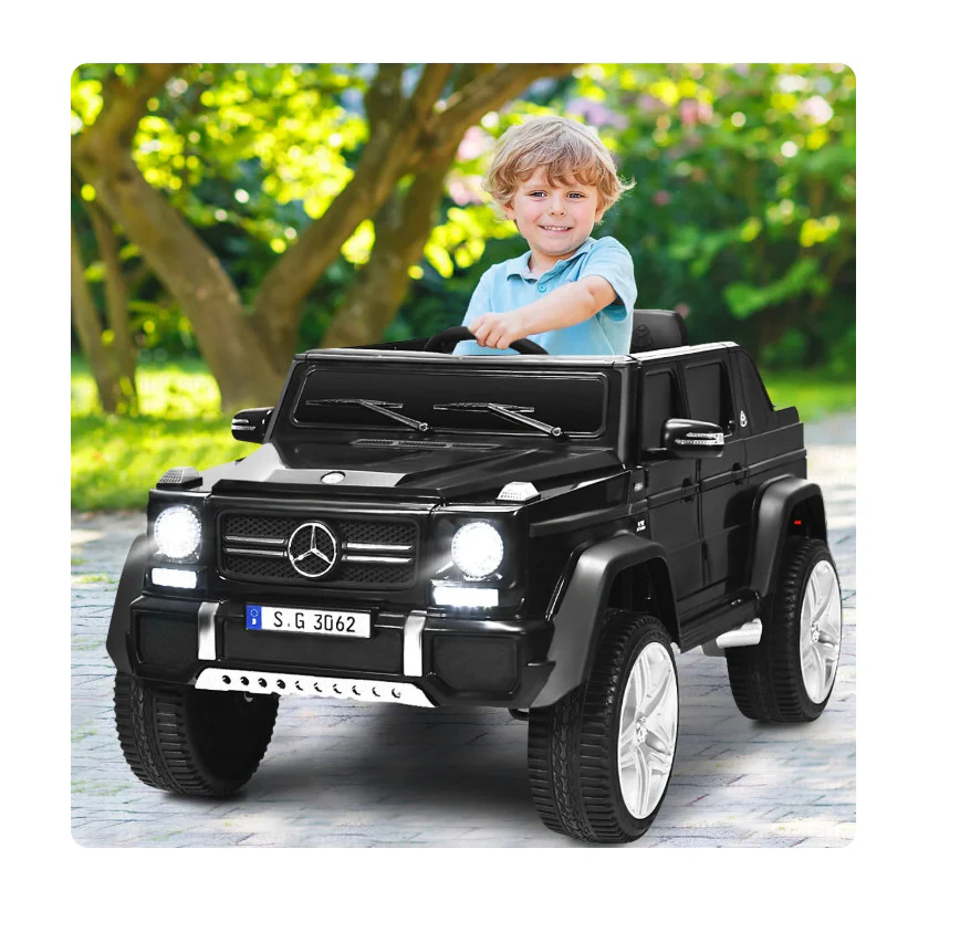 Electric Kids Ride-On RC Motorized Car with Trunk Black - Image 4