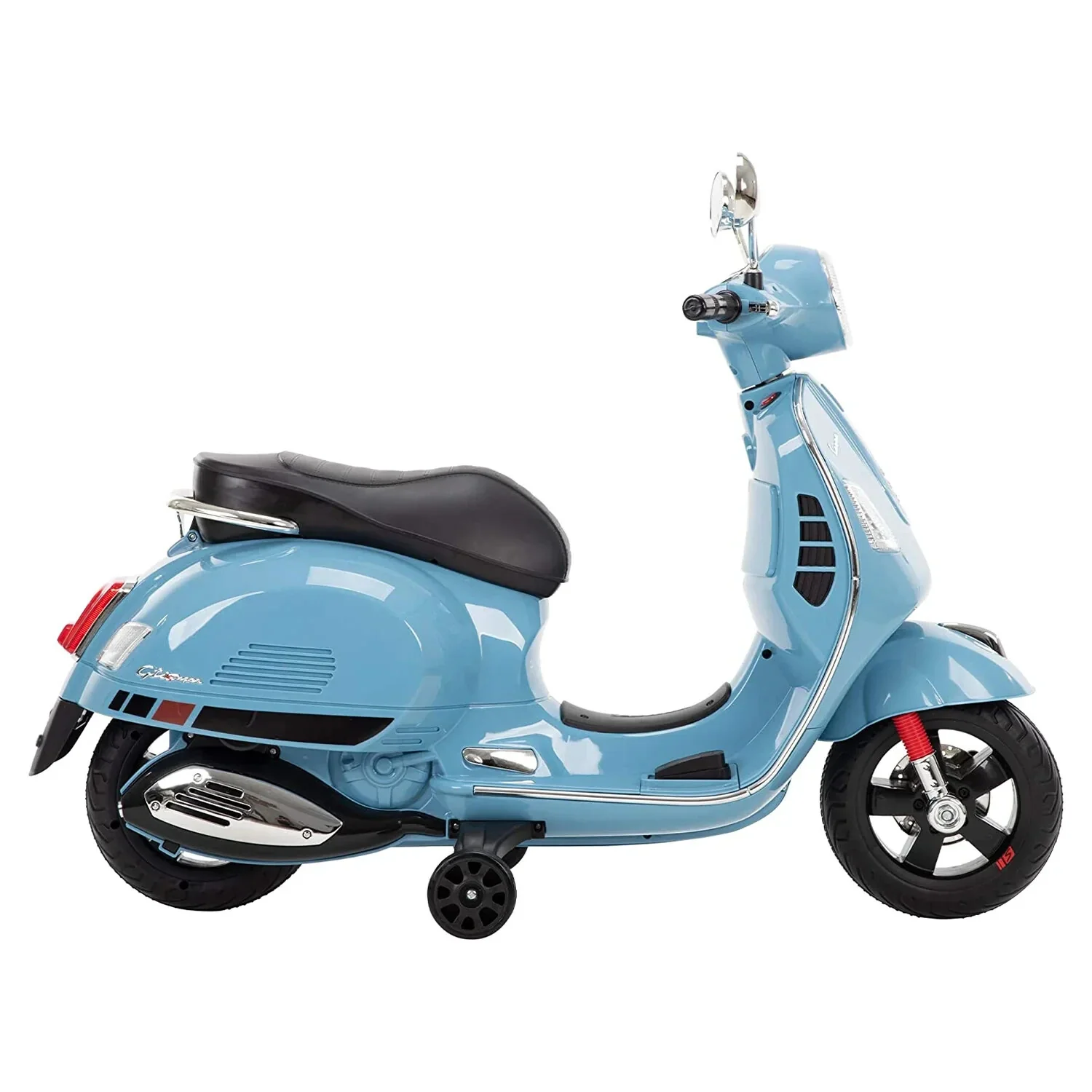6V Blue Kids Vespa Ride-On Scooter with Lights and Sound, 2 MPH Battery Powered - Image 3