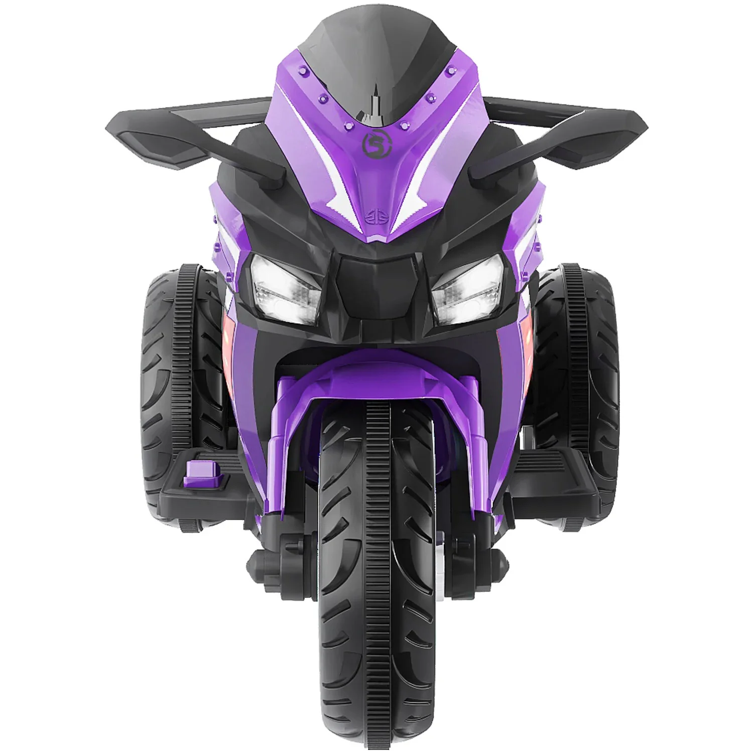 12V Electric Kids Ride-On Dirt Bike Motorcycle with 3 Wheels and Lights in Purple - Image 3